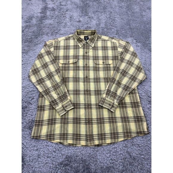 Vintage RedHead Shirt Mens Extra Large XL Yellow Plaid Long Sleeve Button Up - Picture 1 of 9